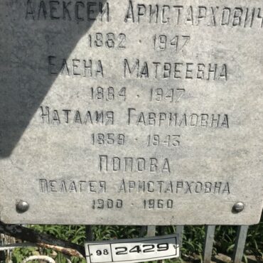 Попова Пелагея Аристарховна